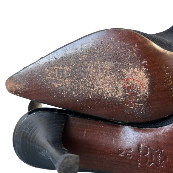 Sesto Meucci Black Fabric & Patent Leather Slingback Pointy Toe Heels Womens 10N - Picture 14 of 15